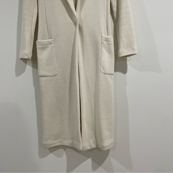 Manteau long maxi transitional sweater jacket coat with pockets & lapel size XS - Picture 3 of 5